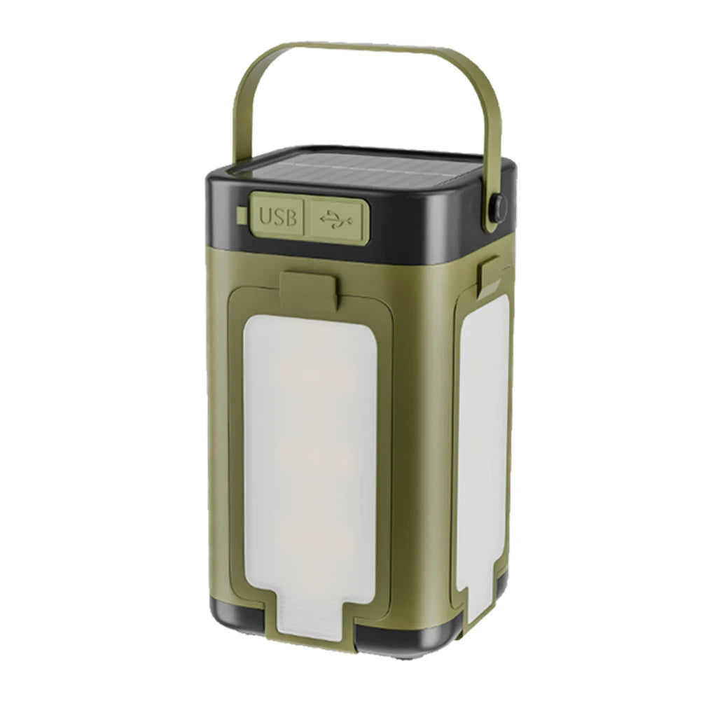 Solar Rechargeable Camping Lantern Foldable LED Light Waterproof Portable