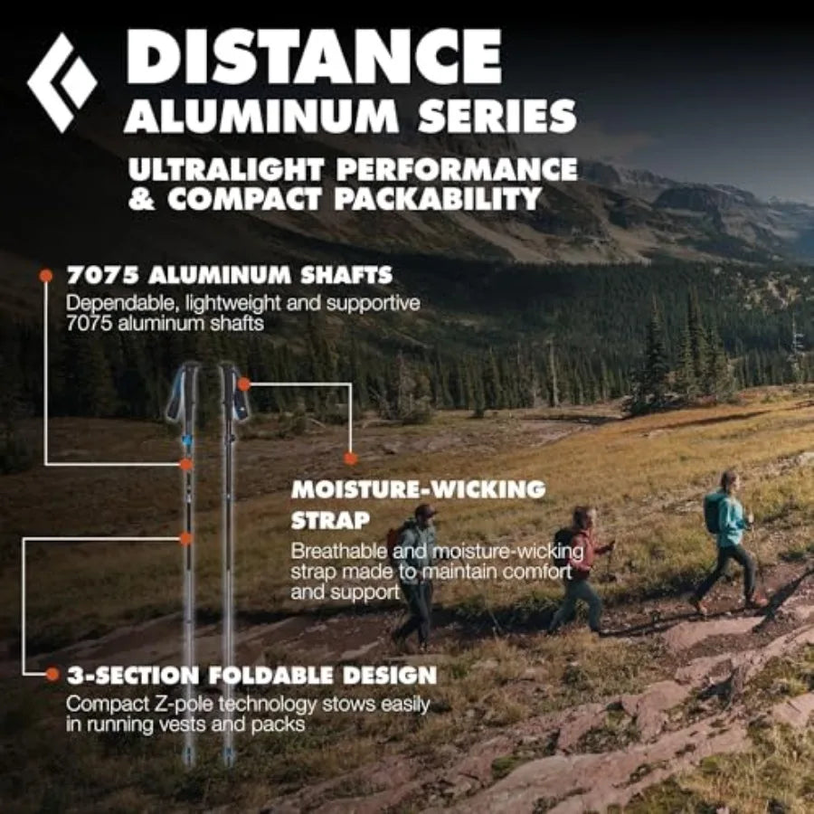 Distance Z Trekking Poles Pair Ultralight Foldable Z-Pole Design Trail Running and Hiking Stability