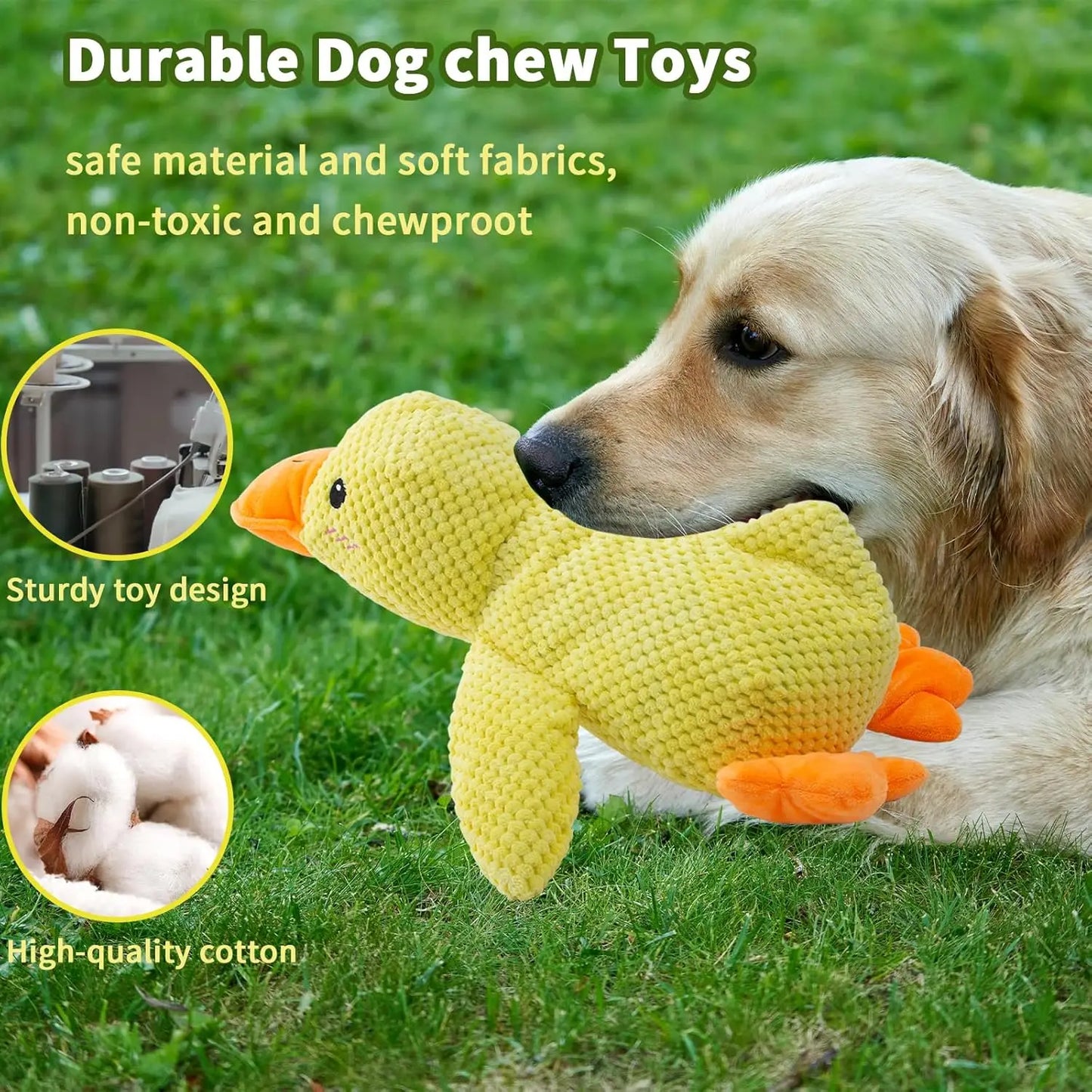 XMSJ Plush Duck Dog Toy With Quacking Sound