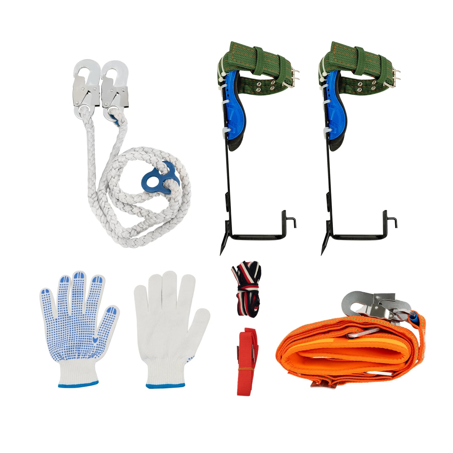 Professional Tree Climbing Spikes Kit With Safety Harness Capacity 220lbs