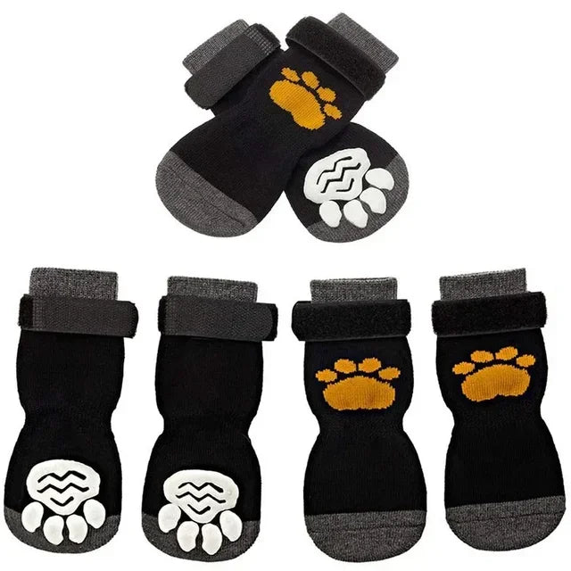 Adjustable Anti Slip Dog Socks Paw Protection Indoor Soft Cotton