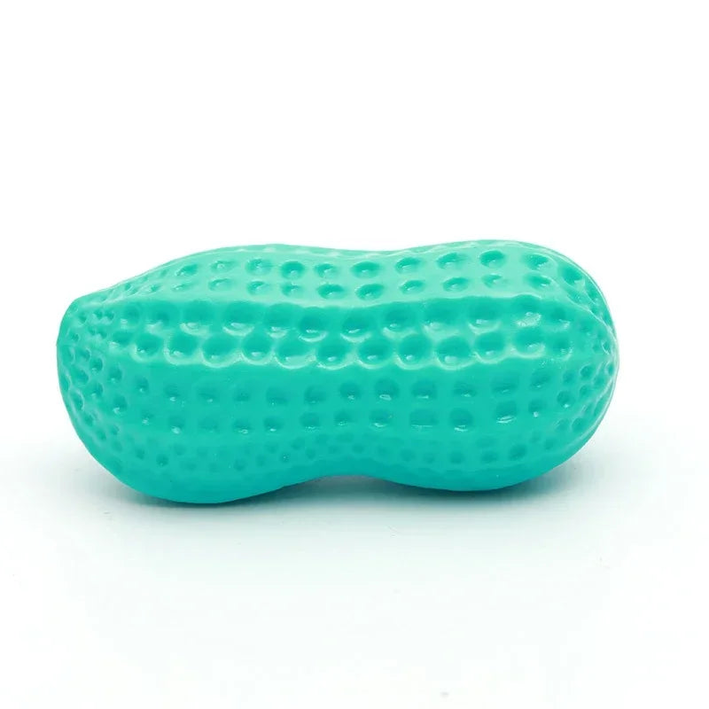 Dog Peanut Squeaking Chew Toy TPR Rubber Interactive Pet Toy