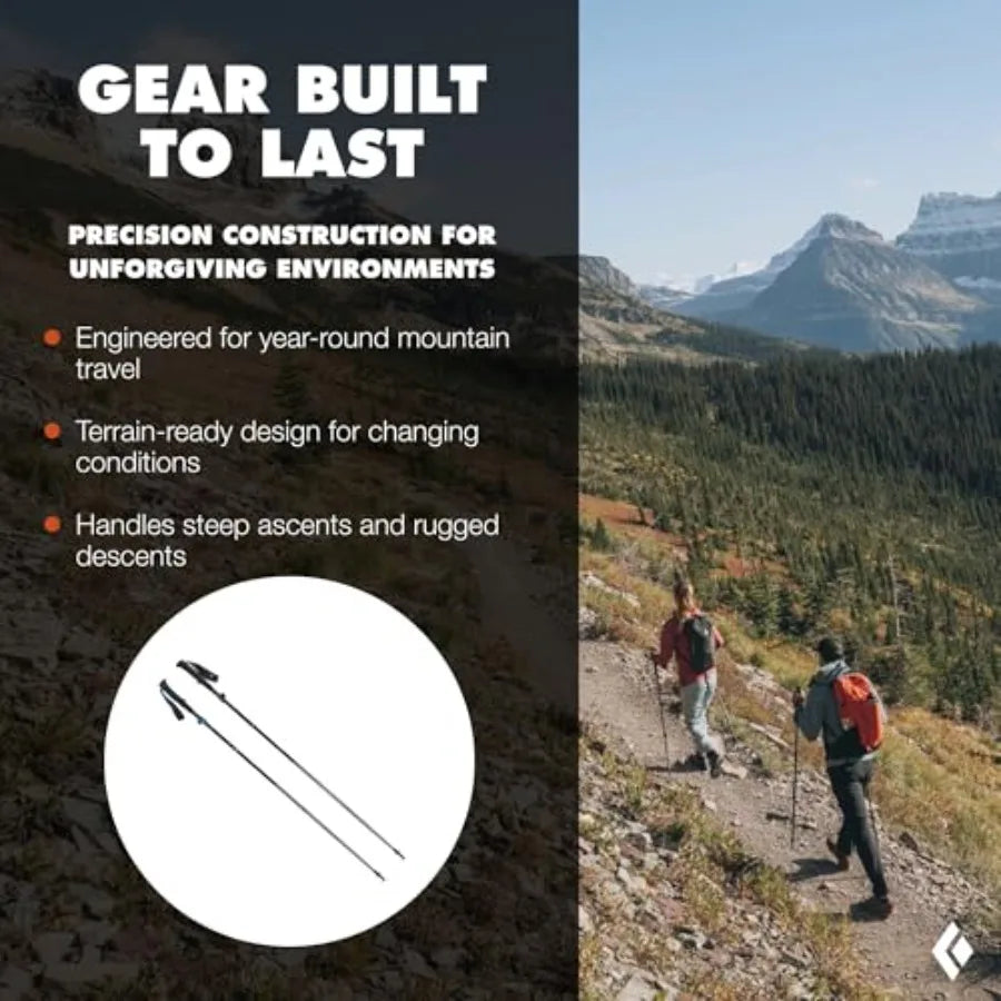 Distance Z Trekking Poles Pair Ultralight Foldable Z-Pole Design Trail Running and Hiking Stability