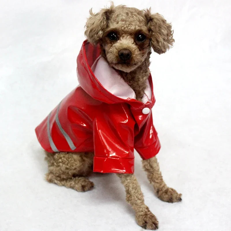 Waterproof PU Dog Raincoat With Hood For Pets