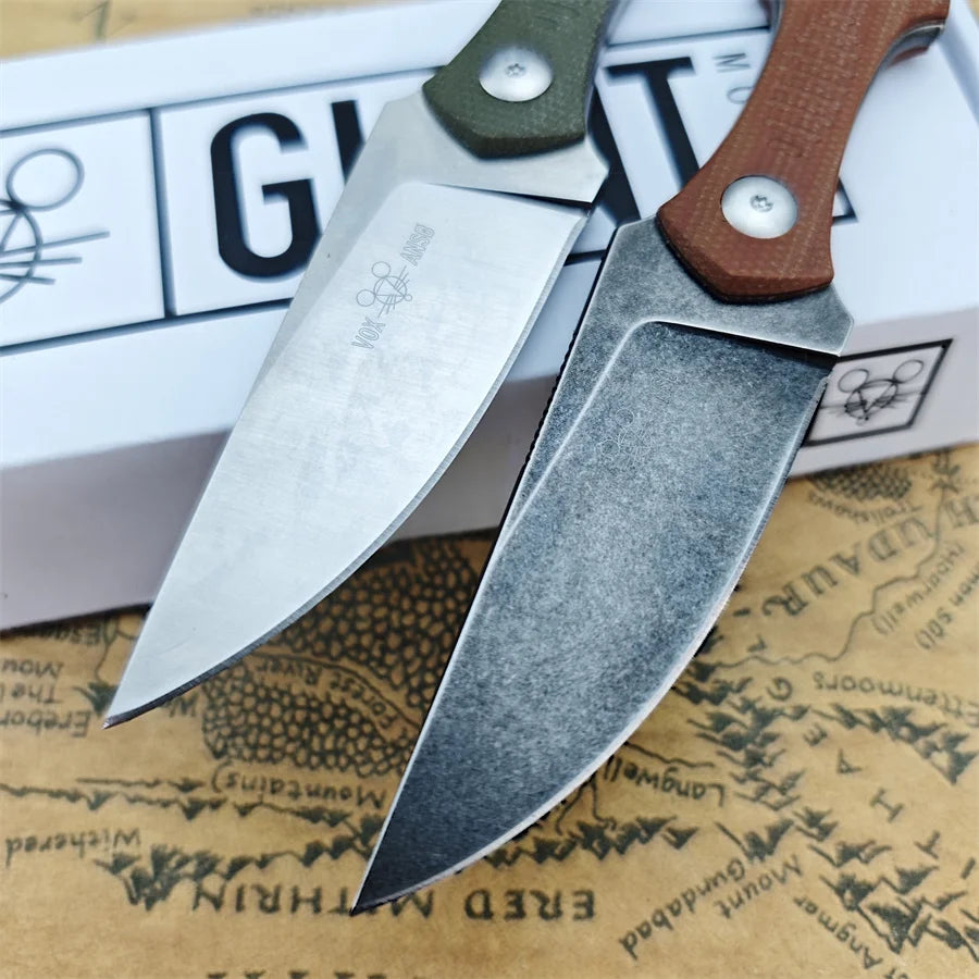 GiantMouse GMF3 Fixed Blade Knife With Leather Sheath