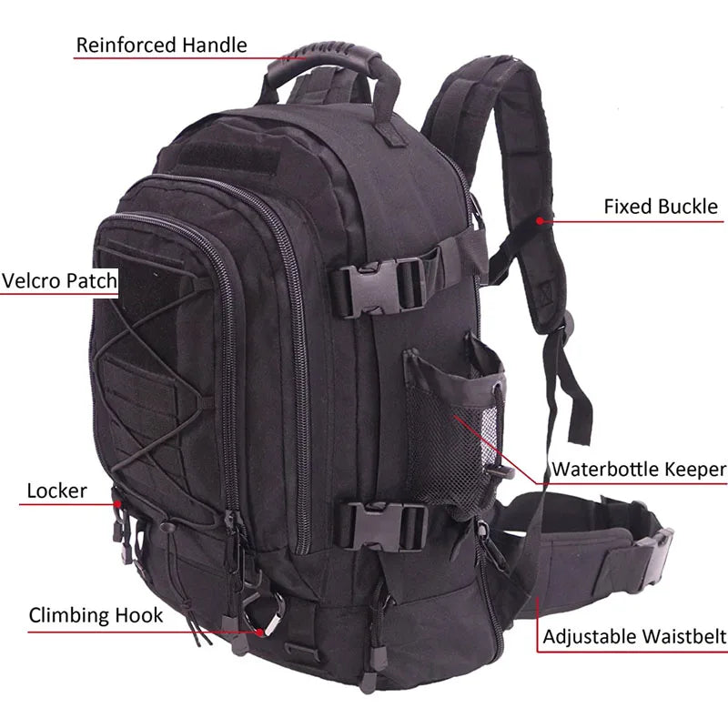 LQARMY Military Tactical Backpack Rucksack for Outdoor Adventures