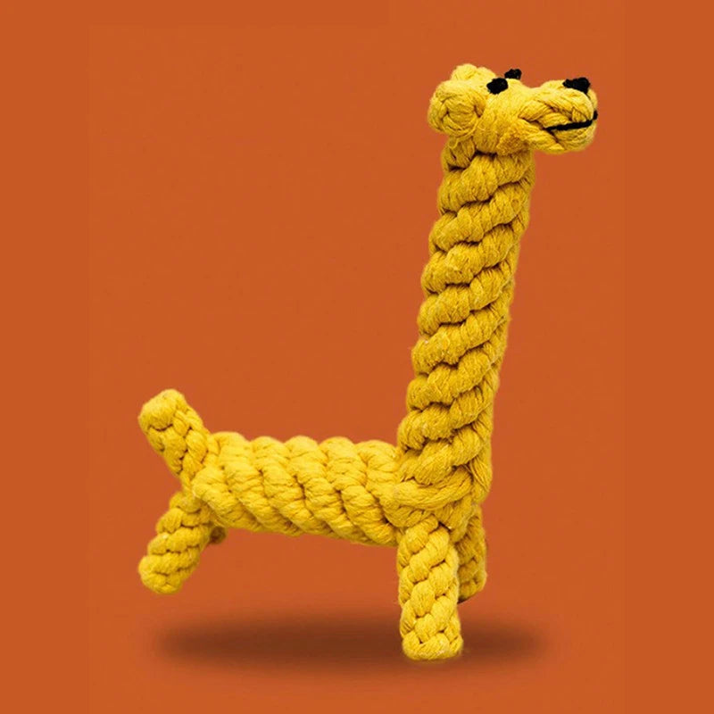 Handwoven Cotton Rope Dog Toy With Knot Chew For Pets