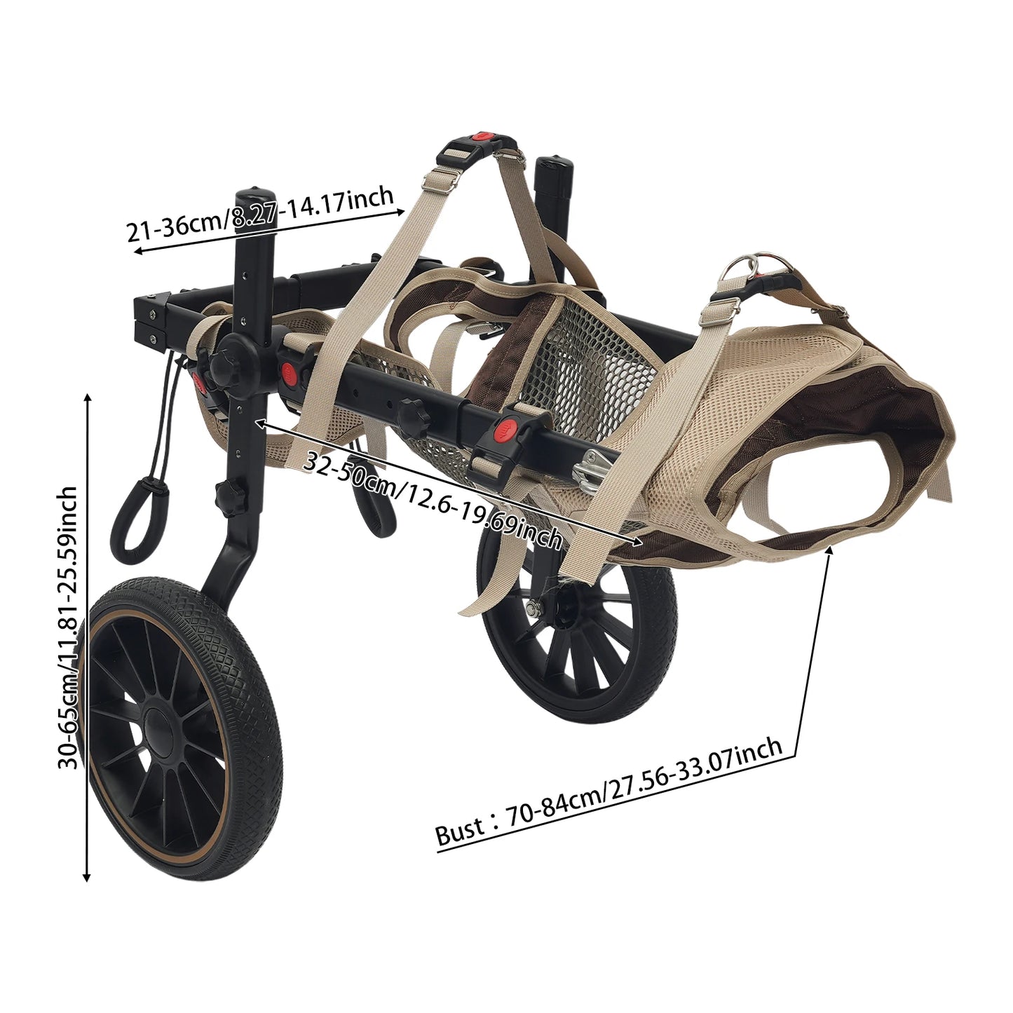 Adjustable Dog Wheelchair Hind Leg Walker Aluminum Alloy Pet Cart