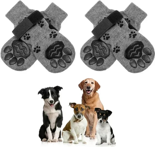 Adjustable Anti Slip Dog Socks Paw Protection Indoor Soft Cotton