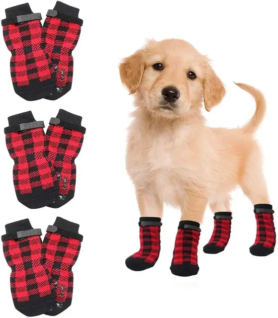 Adjustable Anti Slip Dog Socks Paw Protection Indoor Soft Cotton