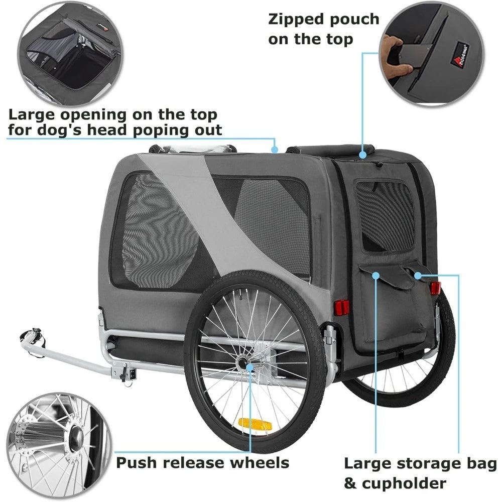 Pet Bike Trailer For Large Dogs And Multiple Small Dogs