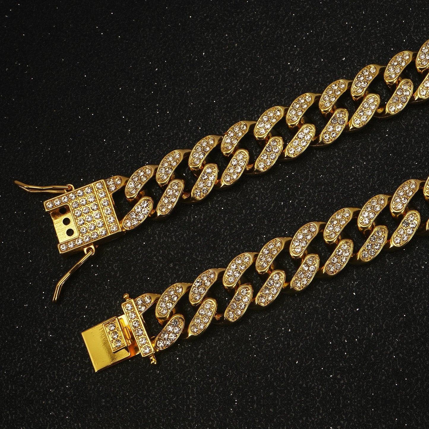 Diamond Cuban Collar For Dogs And Cats Stainless Steel Buckle