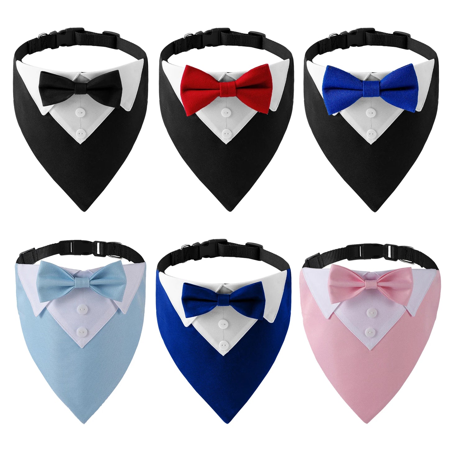 Sucado Bow Tie Dog Collar Tuxedo Bandana For Pets Wedding