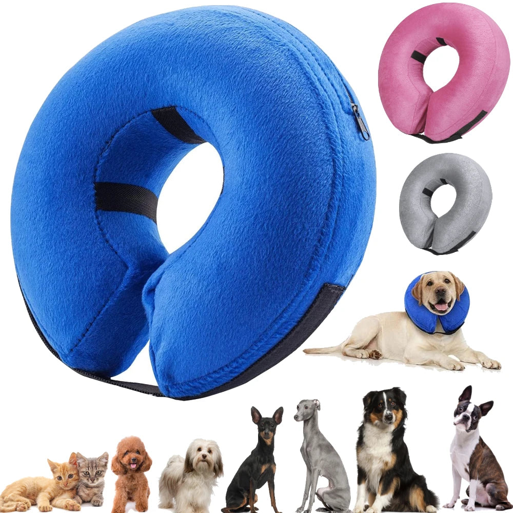 Inflatable Dog Recovery Collar Soft Protective Cone For Postoperative Care