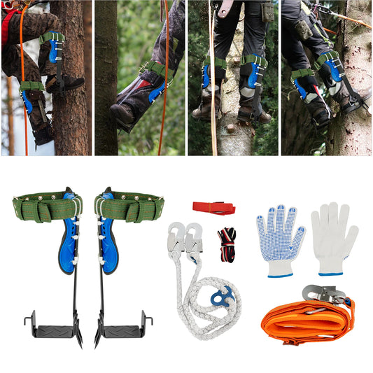 Professional Tree Climbing Spikes Kit With Safety Harness Capacity 220lbs
