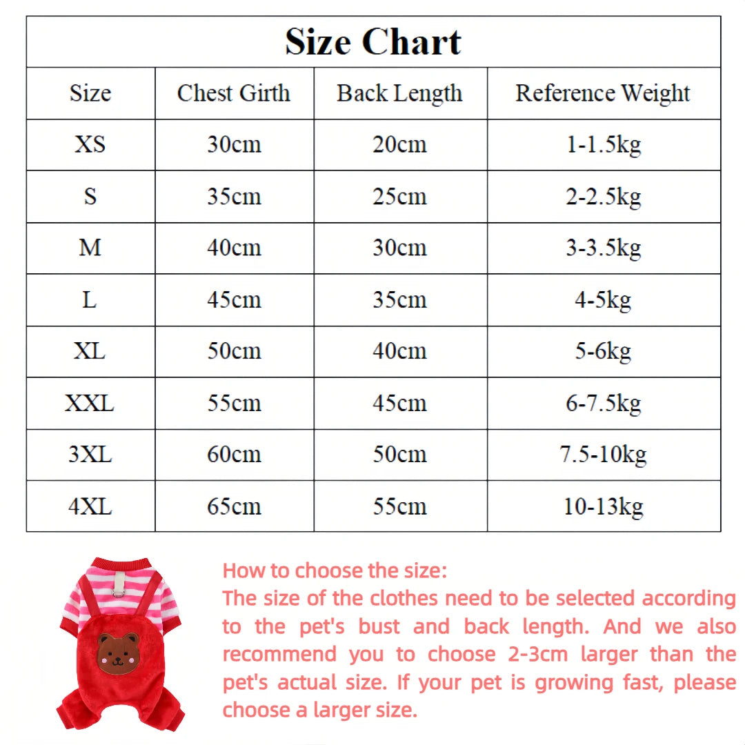 Caiban Autumn Winter Dog Fleece Jumpsuit Coat With Leash Ring