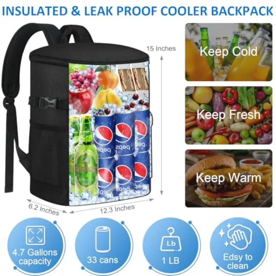 Cooler Backpack Insulated Leakproof Ice Chest For Men Women Camping