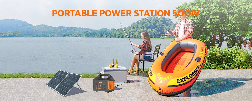 GaiaRay Electric 500W Portable Solar Power Station LifePO4 Battery