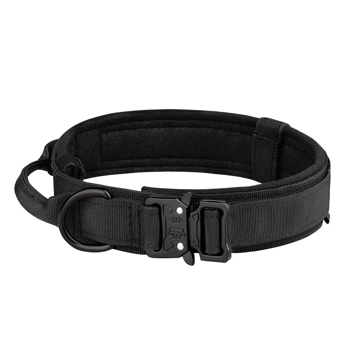 Outdoor Tactical Dog Collar With Metal Buckle And Breathable Nylon