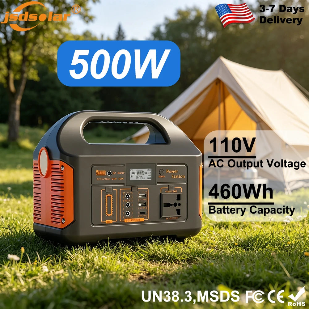 GaiaRay Electric 500W Portable Solar Power Station LifePO4 Battery