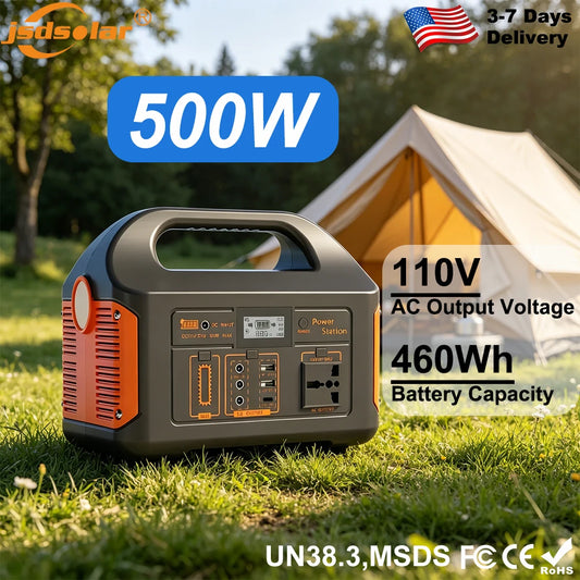 GaiaRay Electric 500W Portable Solar Power Station LifePO4 Battery