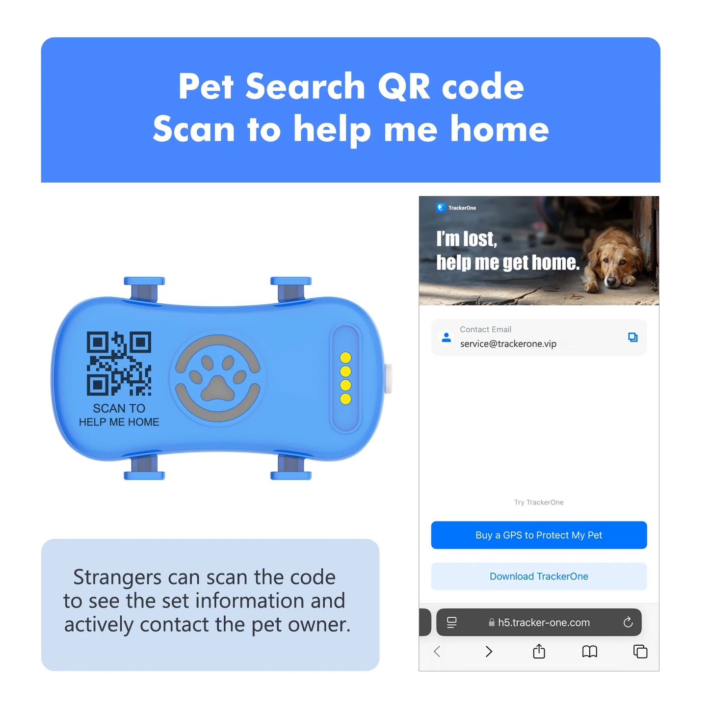 WANWAYTECH GPS Pet Tracker Real Time Tracking For Dogs And Cats Unlimited Range
