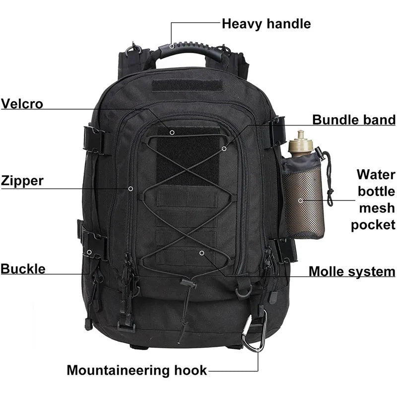 LQARMY Military Tactical Backpack Rucksack for Outdoor Adventures