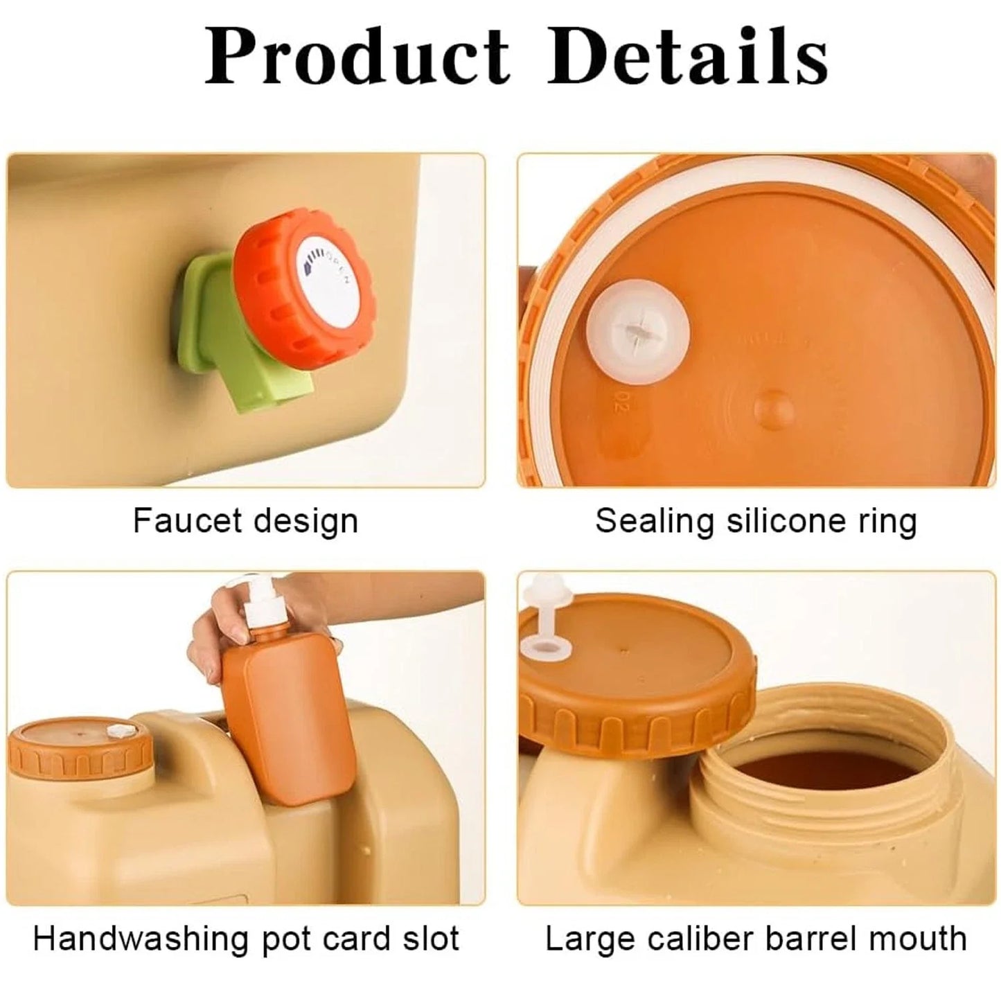 Emergency Water Container With Spigot For Outdoor Adventures
