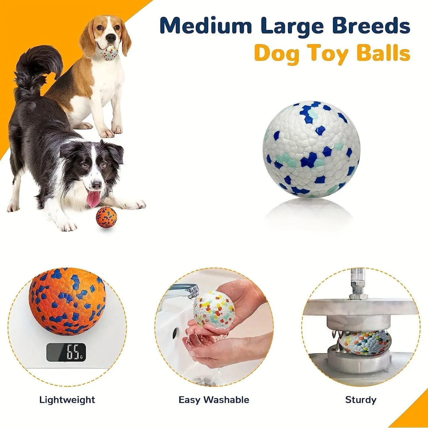 Dog Toy Durable Crew Ball For Teeth Chewing And Interactive Play