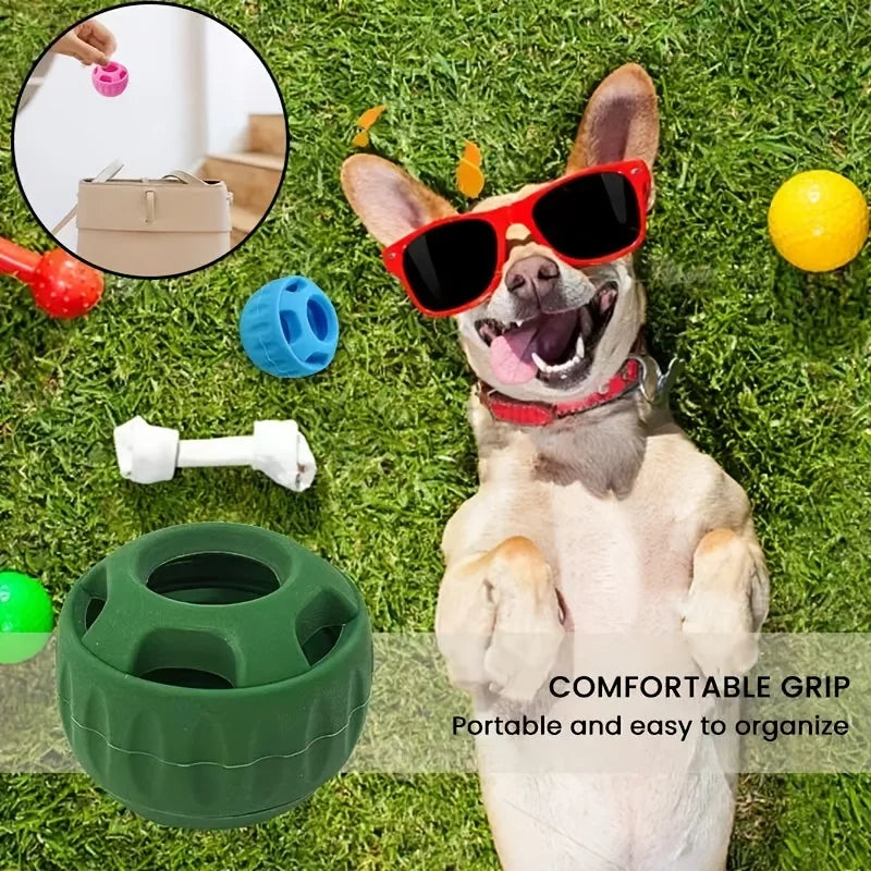 Tray Style Dog Snack Dispenser With Teeth Cleaning Ball