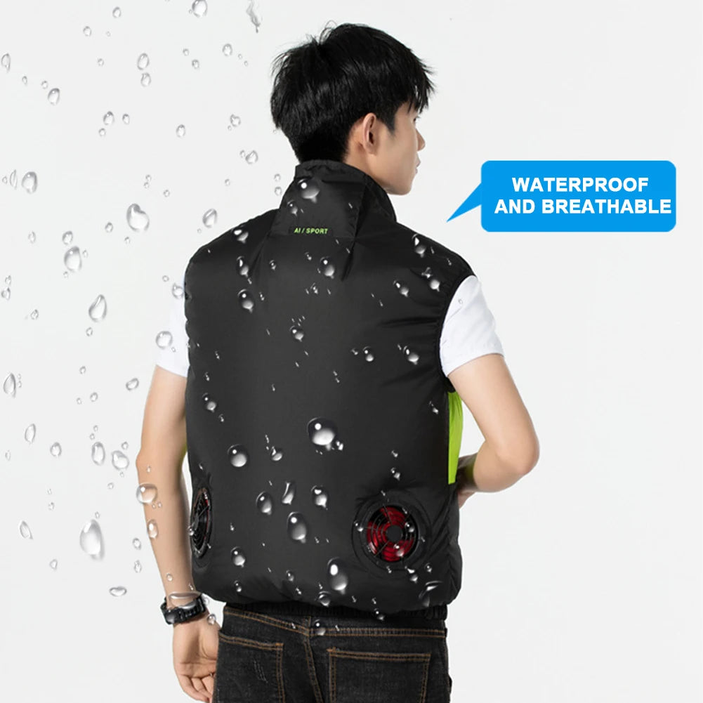 Wearable Cooling Vest With Air Conditioning Fan For Outdoor Summer