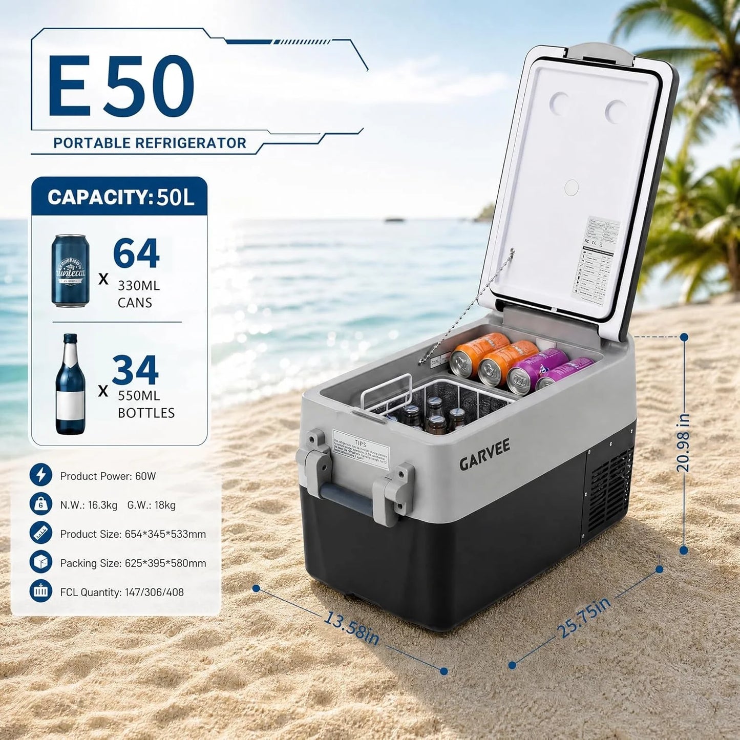HiMISS Dual Zone Portable Car Refrigerator With App Control