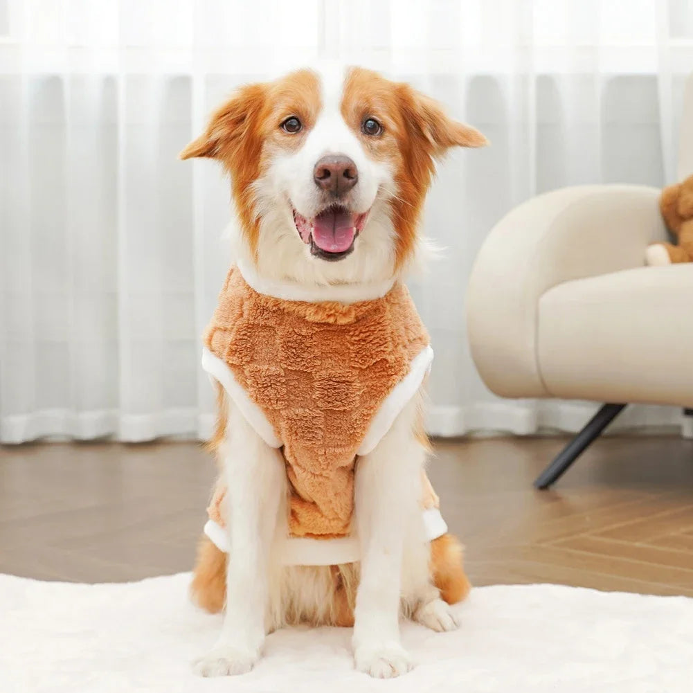 Flannel Dog Winter Sweater Coat For Small To Large Pets