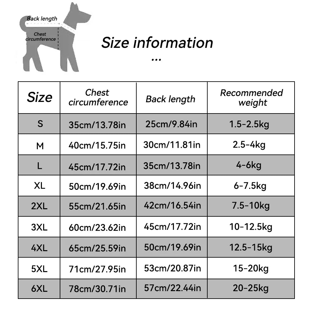 Flannel Dog Winter Sweater Coat For Small To Large Pets