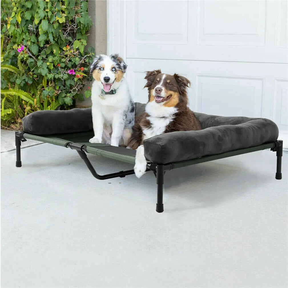 Bingopaw Elevated Cooling Dog Bed With Mesh Bolster Indoor Outdoor