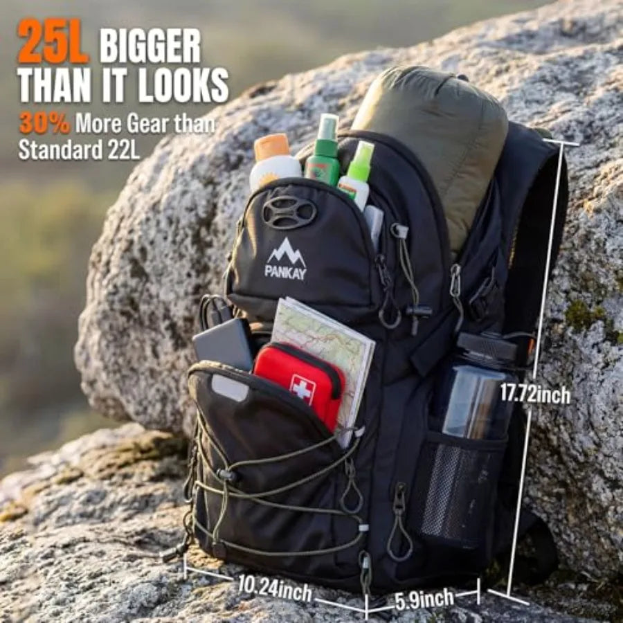 Hydration Hiking Backpack With Water Bladder And Detachable Phone Pouch