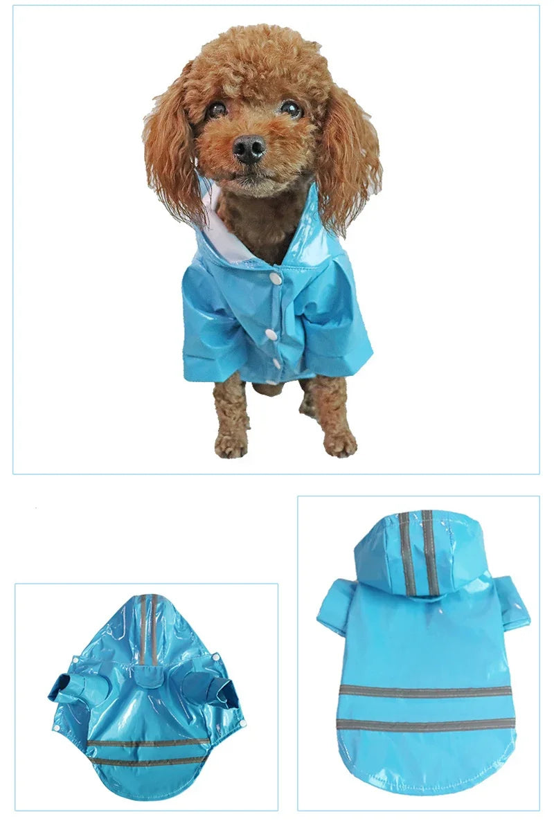 Waterproof PU Dog Raincoat With Hood For Pets