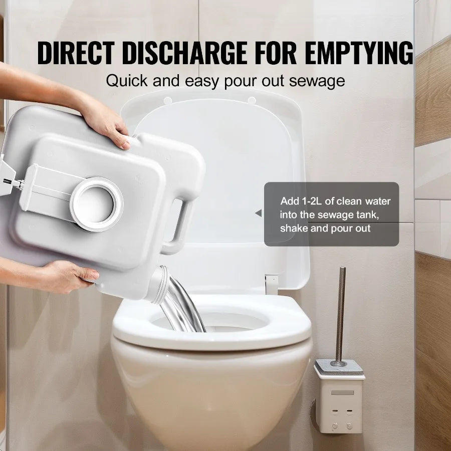 Portable Camping Toilet With Carry Bag And 3.2 Gal Tank