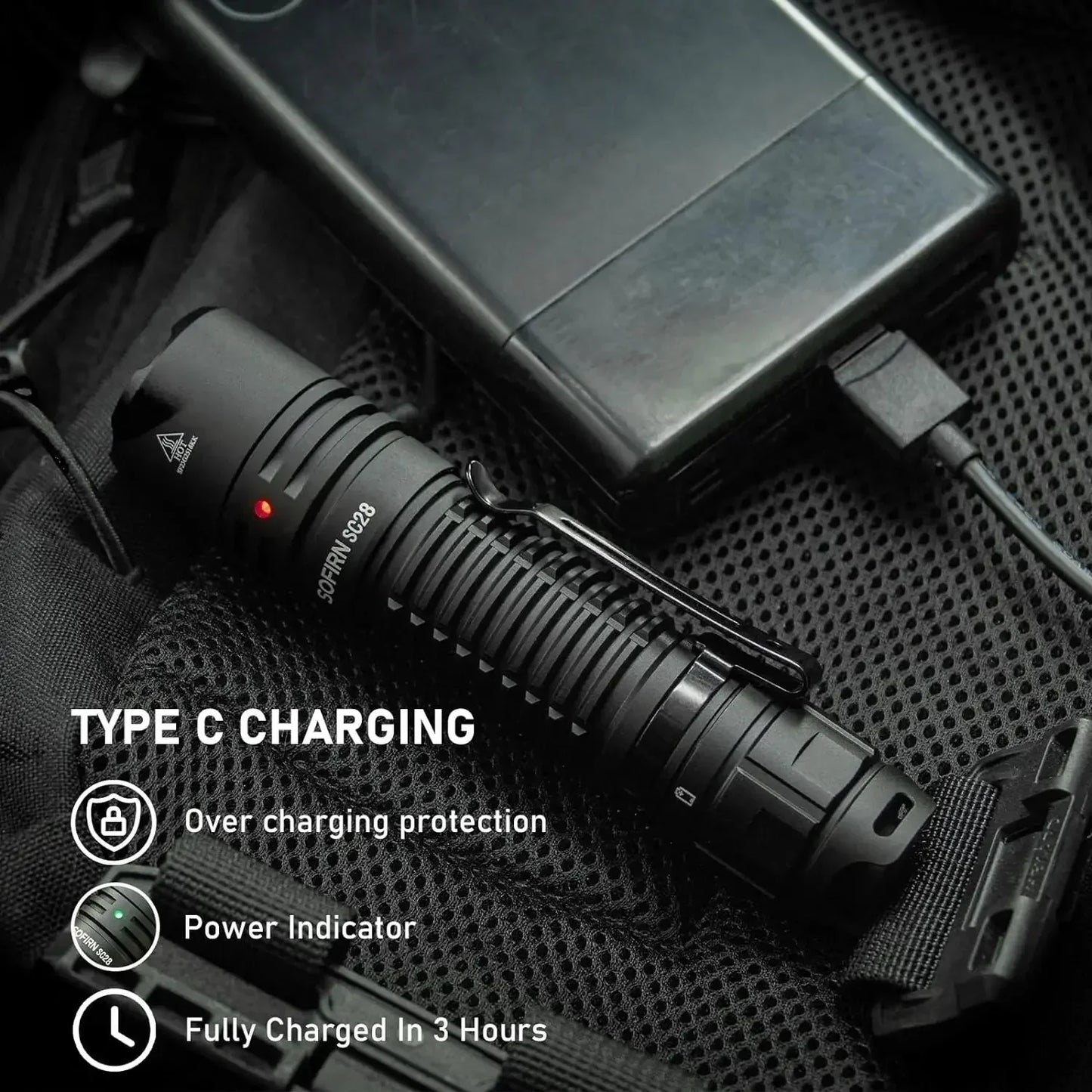 Sofirn SC28 2800LM XHP50B Rechargeable 21700 USB Type C LED Flashlight