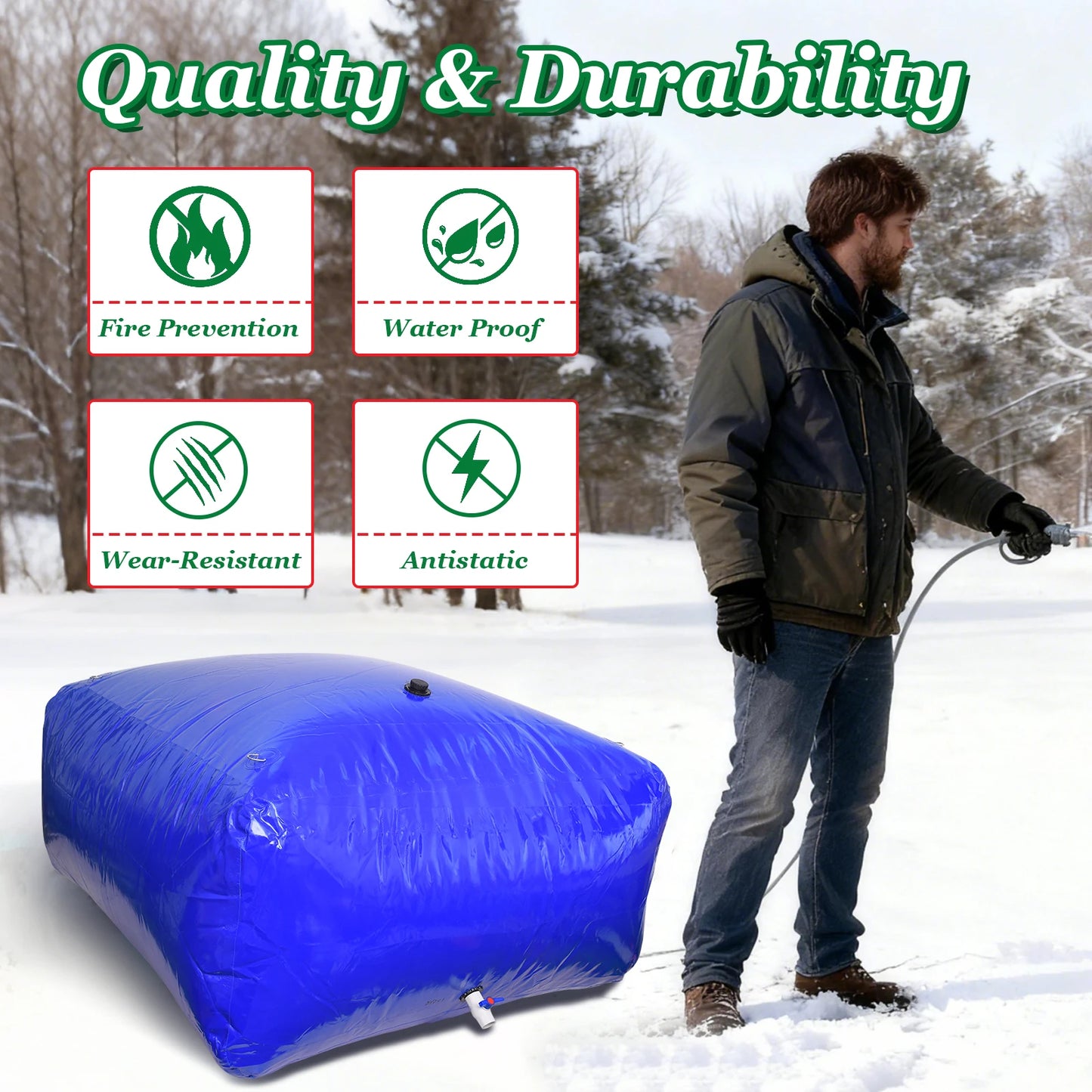 Water Storage Bladder Foldable Soft Water Bag With Valve