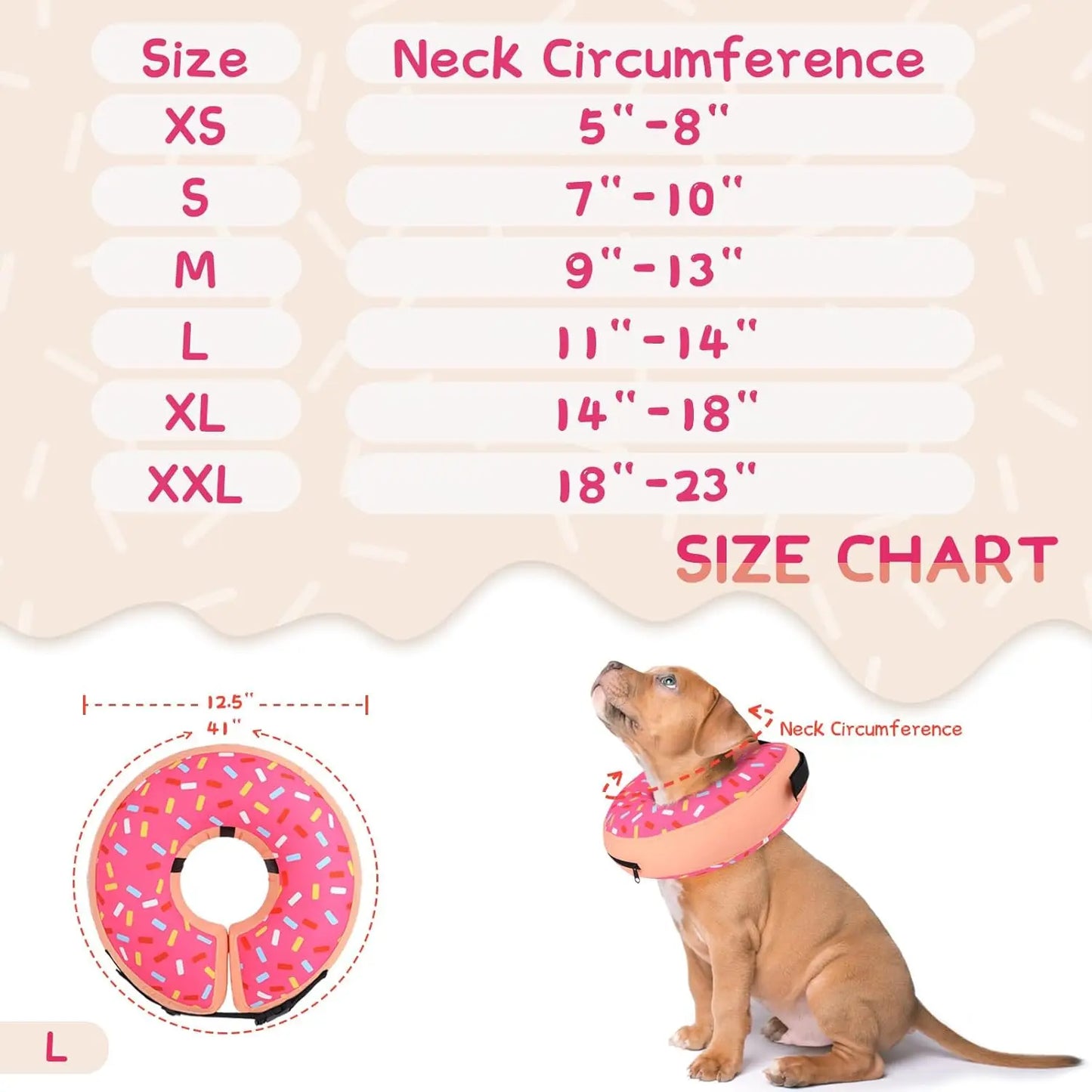 Soft Inflatable Dog Cone Collar For Post Surgery Recovery