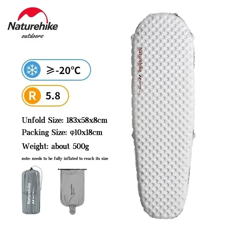 Naturehike Ultralight Inflatable Sleeping Pad R Value 5.8 Outdoor Camping