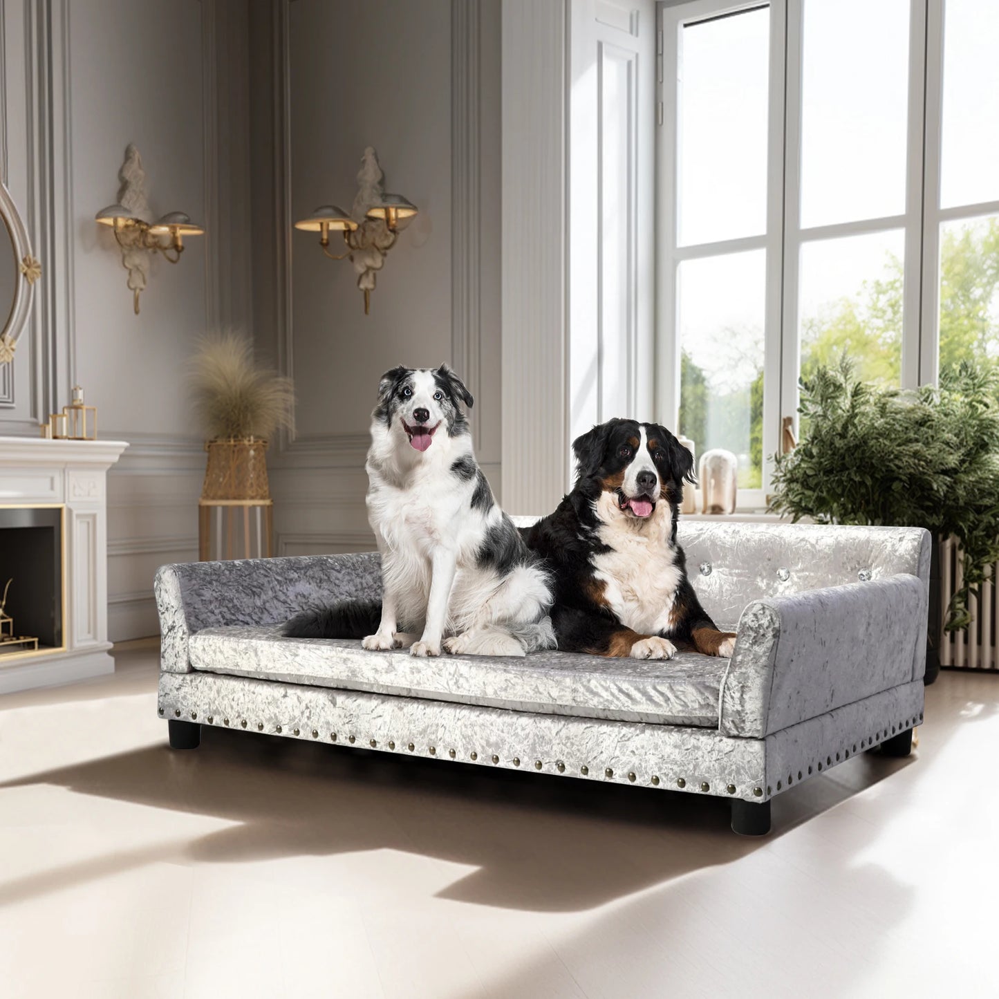 Borwart Luxury Heavy Duty Pet Sofa Bed With Removable Cover