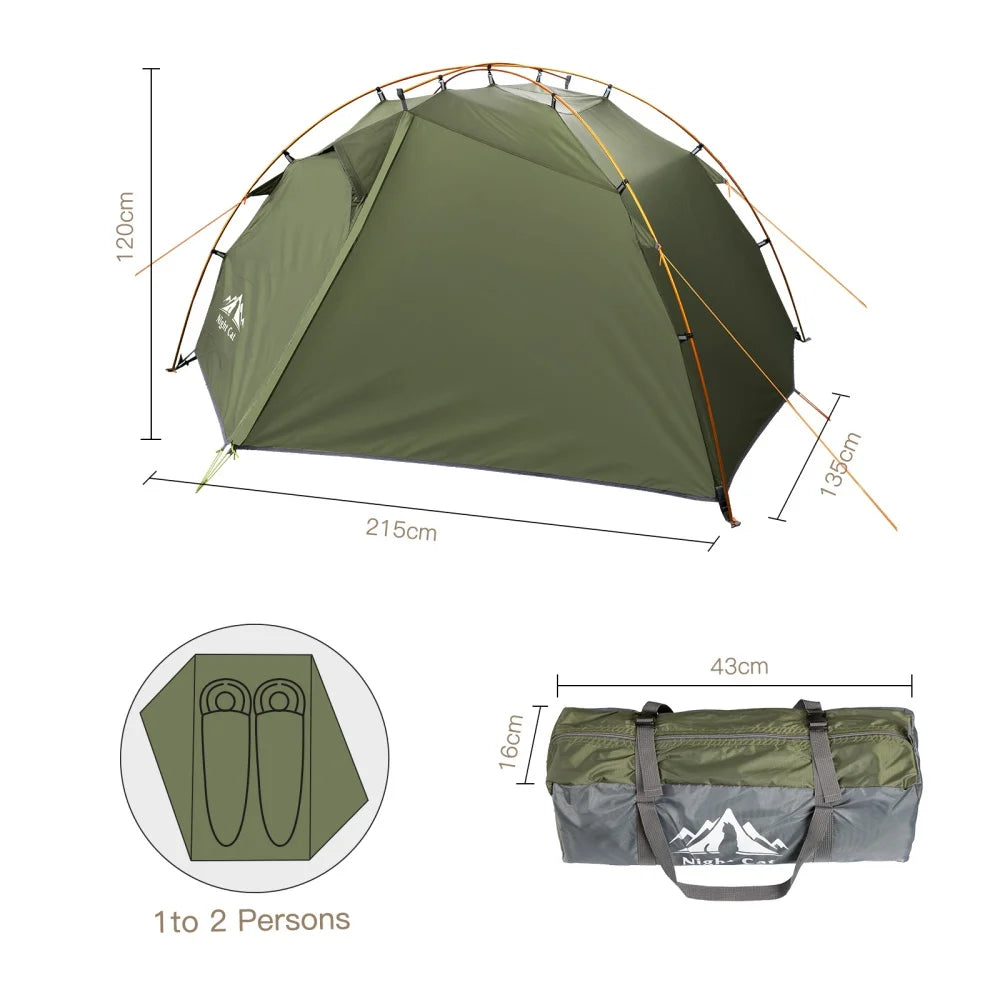 Night Cat Two Person Backpacking Tent Double Layers Waterproof Ultralight