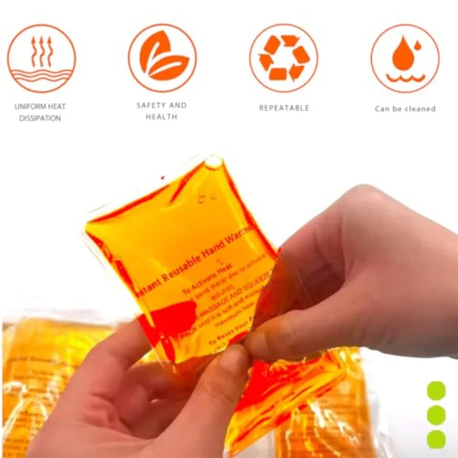 Reusable Snap Heat Pack Hand Warmer Gel For Camping Outdoor
