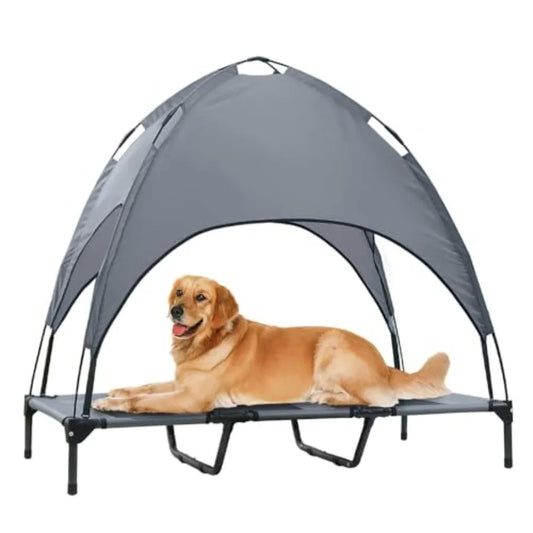 Elevated Dog Bed With Canopy Waterproof Outdoor Pet Cot Carry Bag