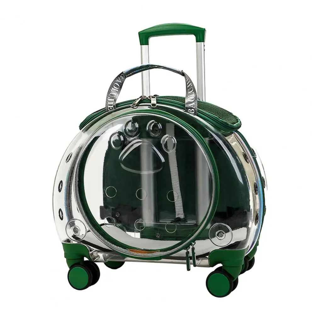 Pet Trolley Backpack With Clear Ventilation Holes And Silent Wheels