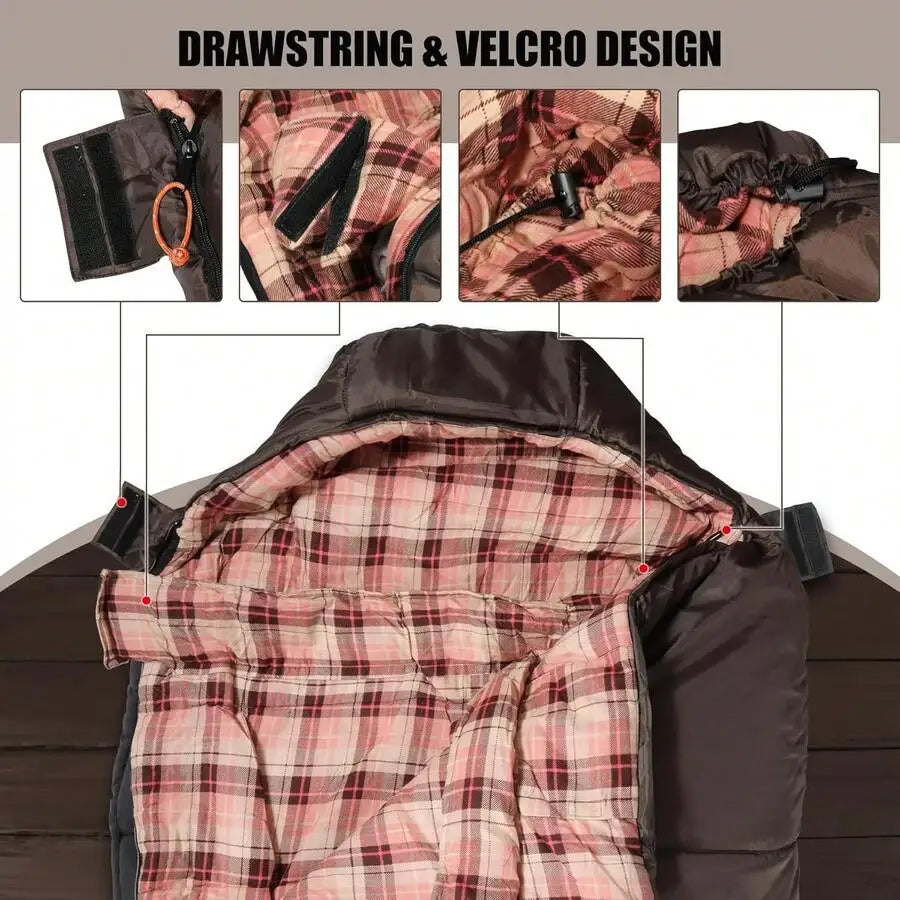 Cotton Filling Extra Thick Mummy Sleeping Bag For Adults Winter