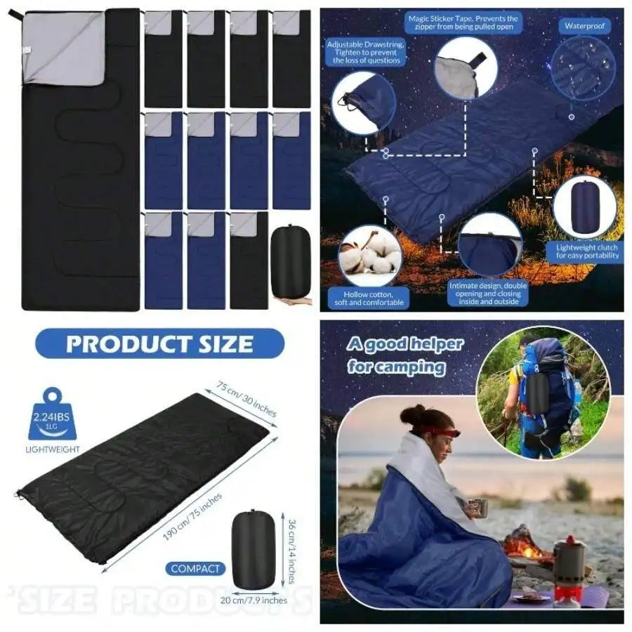 Adult Camping Sleeping Bags Lightweight Waterproof Cold Weather Outdoor Gear