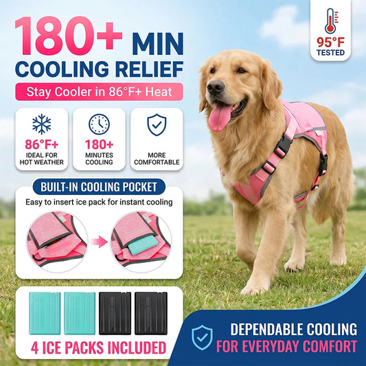 Cooling Vest For Dogs With Replaceable Cooling Packs, Lightweight
